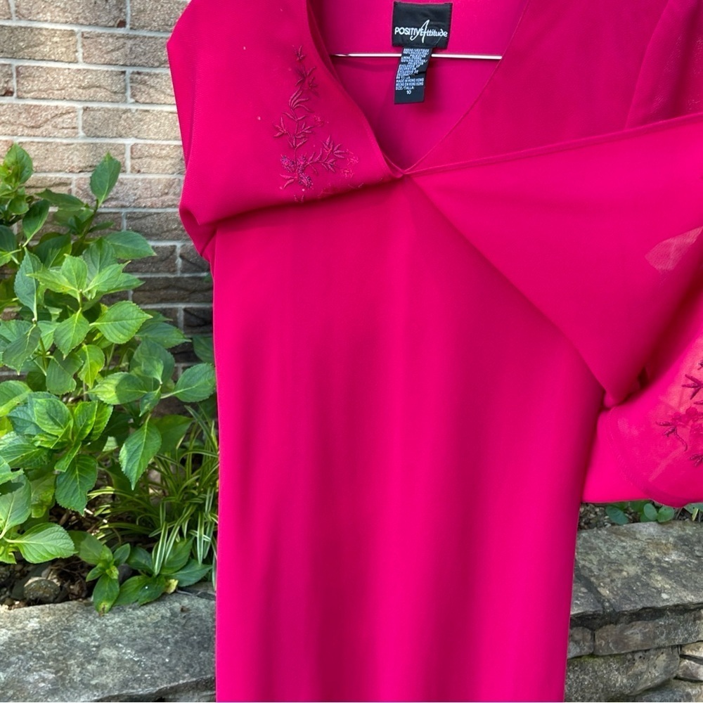 Positive Attitude Vibrant Pink Maxi Dress Size 10 - Picture 8 of 13
